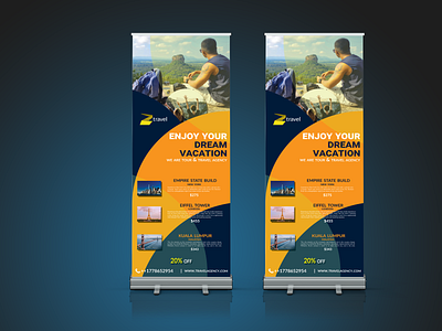 Travel Rollup banner Design banner ad banner design banner service booklet branding brochure business catalog design dl flyer flyer marketing presentation social media design travel travel agency travel banner traveling