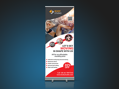 GYM Rollup BANNER Design branding brochure business corporate design dribbble dribble shot flyer gym gym flyer logo marketing mockup design presentation professional design rollup rollup banner design rollupbanner