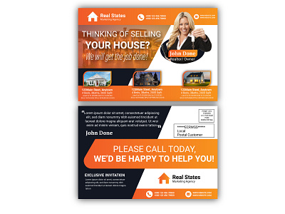 Real Estate EDDM Postcard & direct mail design branding business corporate design directmail eddm flyer graphic design marketing postcard presentation