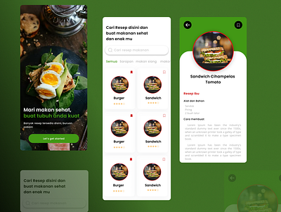 Food Recipe Apps app design illustration mobile typography ui ux