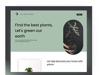 Plants landing page app design plants typography ui ux website