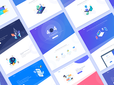 Isometric Landing Page 404 apps device flat graph illustration isometric landingpage space website