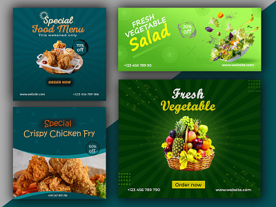 Banner Ads design banner banner ads chicken clean design creative banner ads designs fastfood bannerdesign food and vegetable fruits