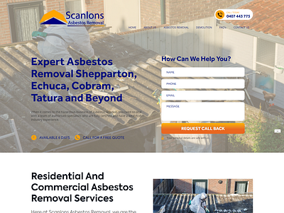 Scanlons Asbestos Removal branding clean custom html5 website design response website design vector