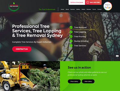 North Shore Tree Removal Sydney branding clean custom html5 website design modern response website design ui