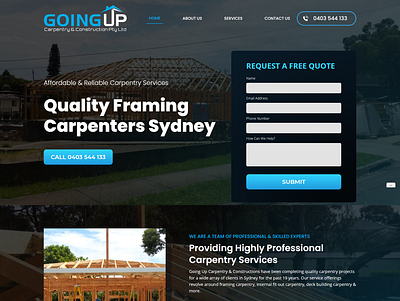 Going Up Framing Carpenters Sydney branding clean custom html5 website design modern response website design