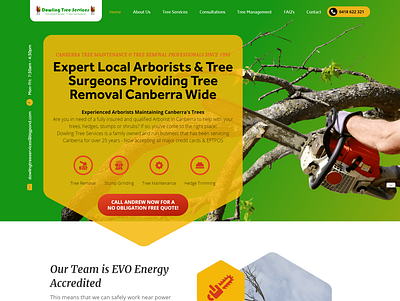 Dowling Tree Removal Services Canberra branding clean custom html5 website design modern response website design ui ux