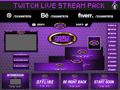 Twitch Live Stream Overlay Pack for Streamers - Shot 4 esports logo fiverr fiverr.com fiverrgigs gaming logo livestream twitch twitch logo twitchoverlay youtube banner