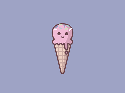 I Scream for Ice Cream cone cute happy ice cream icon illustration