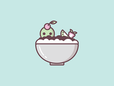 Patbingsu 팥빙수 fruit green tea ice cream icon illustration patbingsu red bean sweets 팥빙수