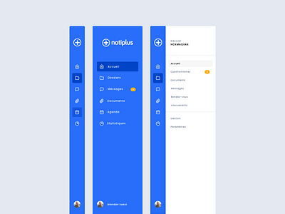 Navigation de la barre latérale - Notiplus dashboard dashboard design design icons immobilier navigation sidebar sidebar menu ui user experience ux
