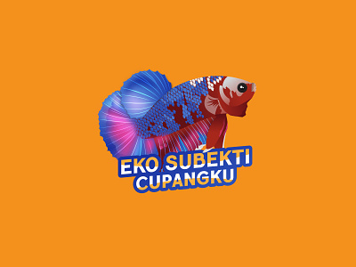 Logo EK Betta Fish betta fish design illustration logo vector