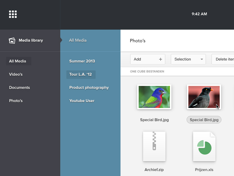 One Cube Media Library media library one cube onecube files explorer cms platform