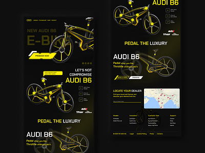 Audi E-bike Landing Page branding design illustration minimal