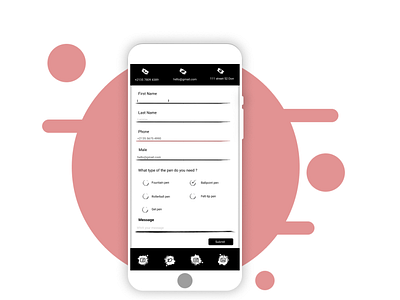 Contact form design: Phone edition black contact contact form contact page contact us contacts design figma form form field forms information typography ui ux web webdesign webflow white
