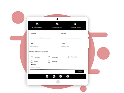Contact form design: Tablet edition black contact contact form contact page contact us contacts design figma form form field forms information typography ui ux web webdesign webflow white
