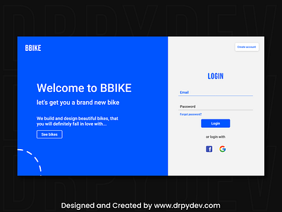 BBIKE WEBPAGE LOGIN UI