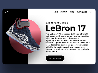 NIKE SHOES WEBPAGE UI