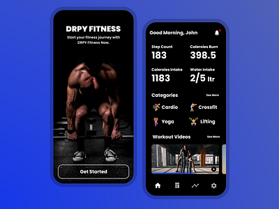 Fitness App UI Design android app app design dark theme design dribbble fitness fitnessapp illustration instagram ios mobile ui ui design uiux user interface ux uxui workout yoga