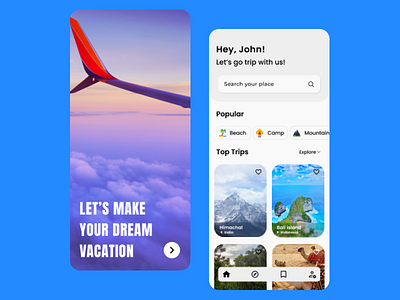 Travelling App UI Design android app app design design dribbble illustration instagram ios light theme mobile mountains travel travelling app travelling app ui design ui ui design uiux user interface ux uxui