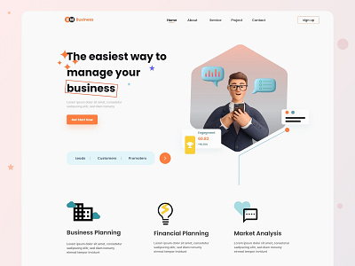Business landing page agency business clien company consulting corporate creative ecommerce finince finincial home page landing page product services uiux design webdesign website