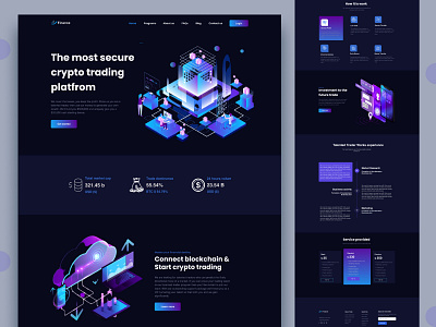 Crypto landing page bitcoin blockchain clean crypto cryptocurrency design exploration header landing page nft payment ui ui design ui website template wallet web website