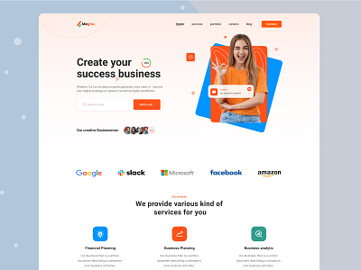 Business landing page agency website business clean company design finance financial home page landing landing page product services ui ux web design website website design