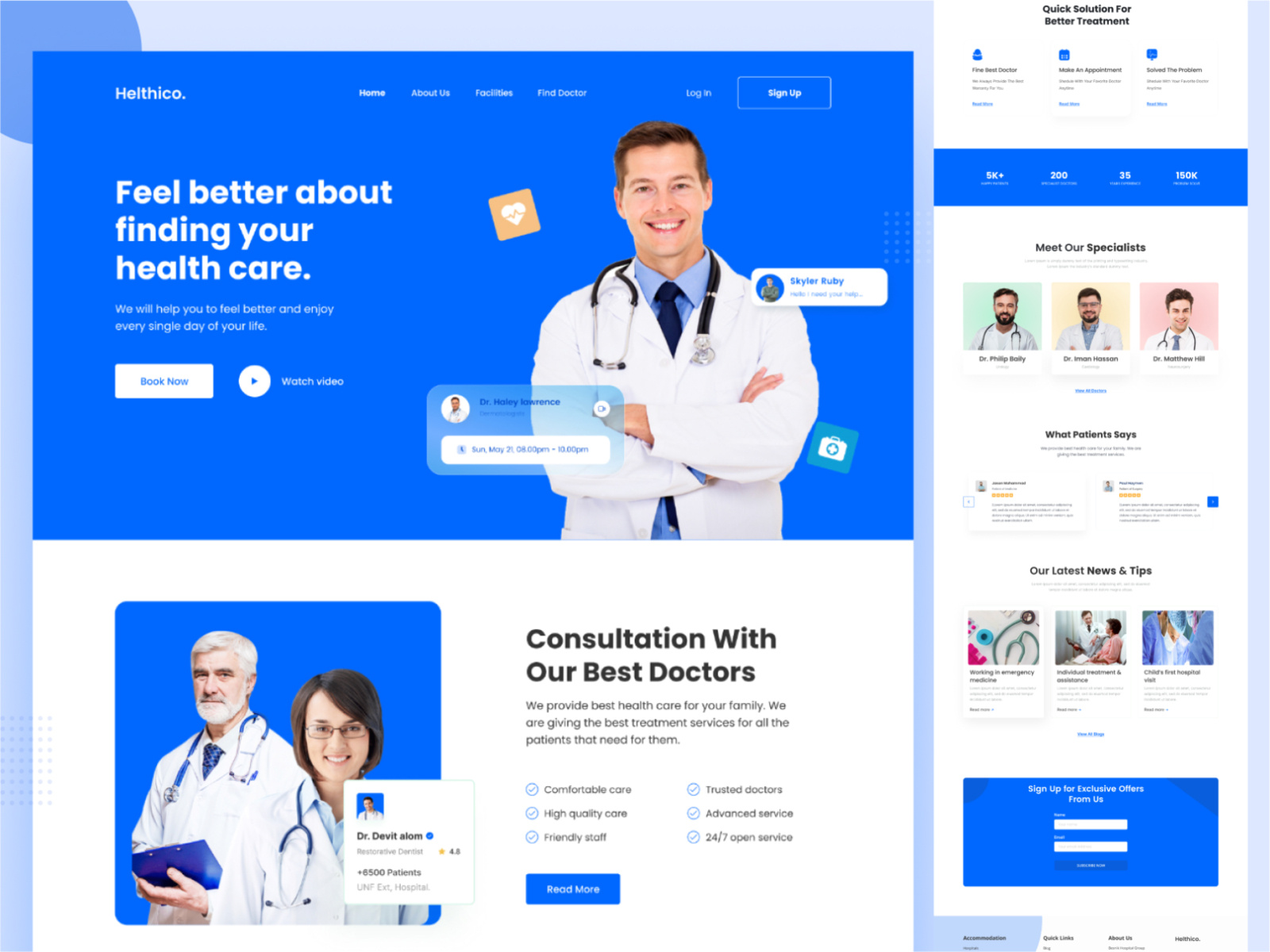 Medical website landing page by Ayesha Siddika on Dribbble