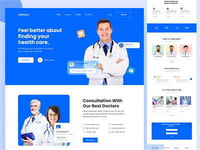 Medical website landing page clinic design doctor health healthcare homepage hospital landing medical medical landing page mental health patient physiotherapist physiotherapy tracking ui uiux web website website design
