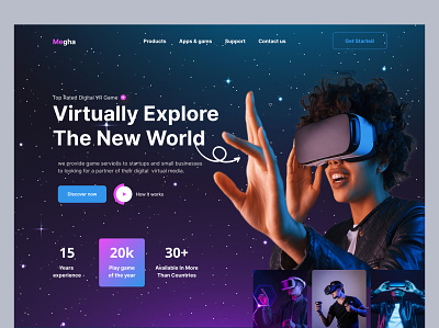 VR Store Website concept artificial ecommerce experience game headset homepage imagination landing page mockup oculus playstation product ui video virtual reality vr vr design web design website website design