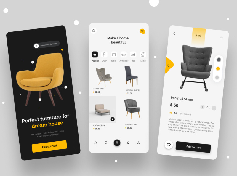 Furniture app design by Ayesha Siddika on Dribbble