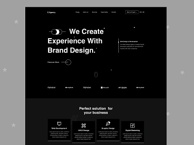 Digital agency landing page agency company digital homepage interface landing landing page marketing ui design uiux web web desigbn website