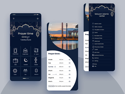 Islamic app app design islam app islamic app masjid masjid app mobile app mobile app design mobile apps mobile design moeslim mosque mosque app muslim app prayer time app prayers prayers app salat