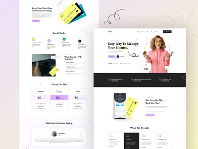 Bank - Finance Landing Page bank business card cash credit debit digital banking features finance financial fintech home page mobile banking money payment ui uxdesign web web design website