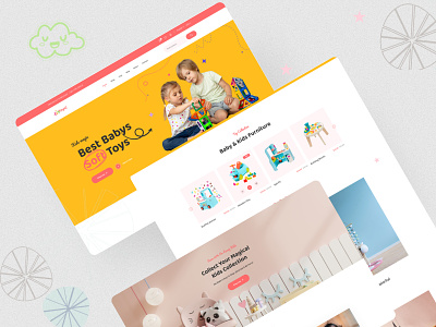 Baby shop landing baby baby clothes baby online shop baby play toys baby shop baby toys e commerce for parents children e commerce landing page kids ecommerce store landing page marketplace online shopping play product toys ui uiux web design website concept