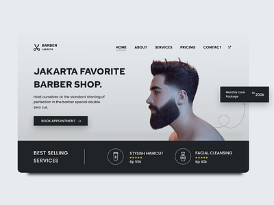 Barber Jakarta Landing Page branding design landingpage ui