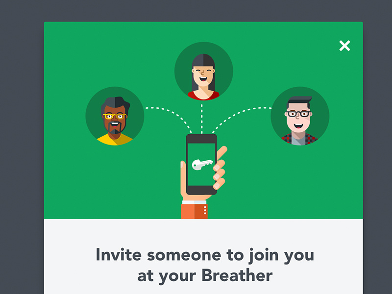 Invitation Modal avatar phone key web sharing illustration modal breather