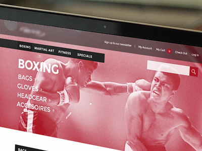 Boxing arts boxing cart category gloves header login martial menu navigation search shop slide store