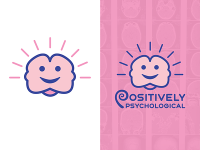 Positively Psychological Logo branding cartoon logo design graphic art graphic design illustration illustrator logo minimal typography vector