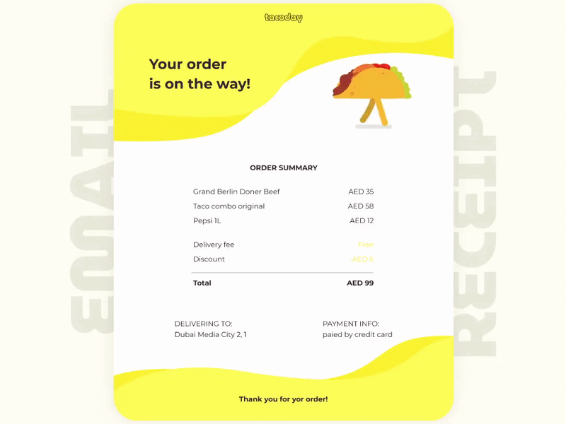 Day 017 - email receipt app daily dailyui design email emailreceipt receipt ui ux