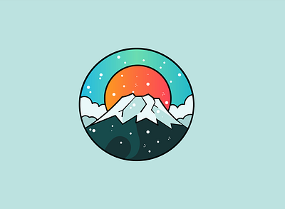 Snow on mountains (illustration) design icon illustration illustration art illustrator landscape logo photoshop vector