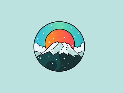 Snow on mountains (illustration)