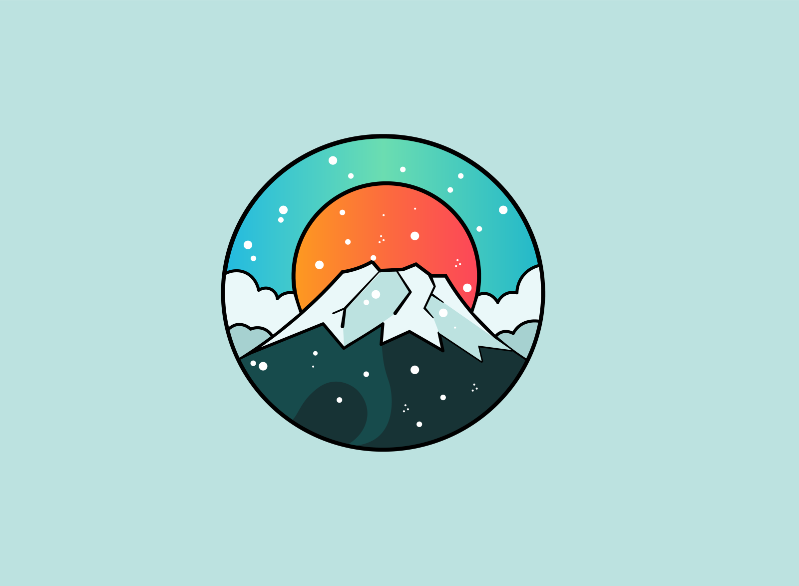 Snow on mountains (illustration) by Azied Mehmood Alvi on Dribbble