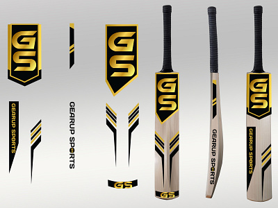 Cricket Bat Label Design Branding branding design vector