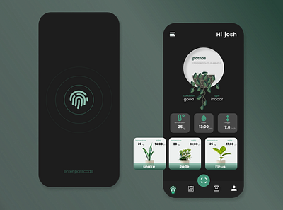 plants app app branding design illustration typography ux