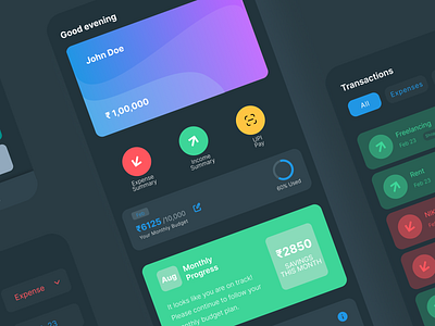 Opulence app design finance fintech ui ux