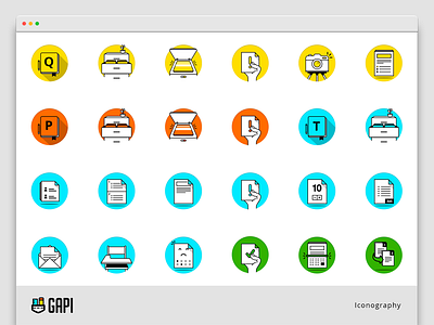 GAPI Iconography education iconography icons illustration set symbols