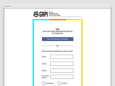 GAPI Login education form sign in sign up ui ux validation