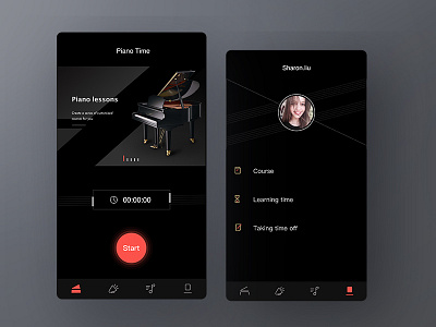 Piano app design ui