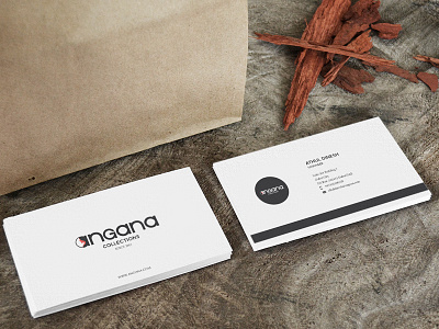 Business Card business card color grey logo simple